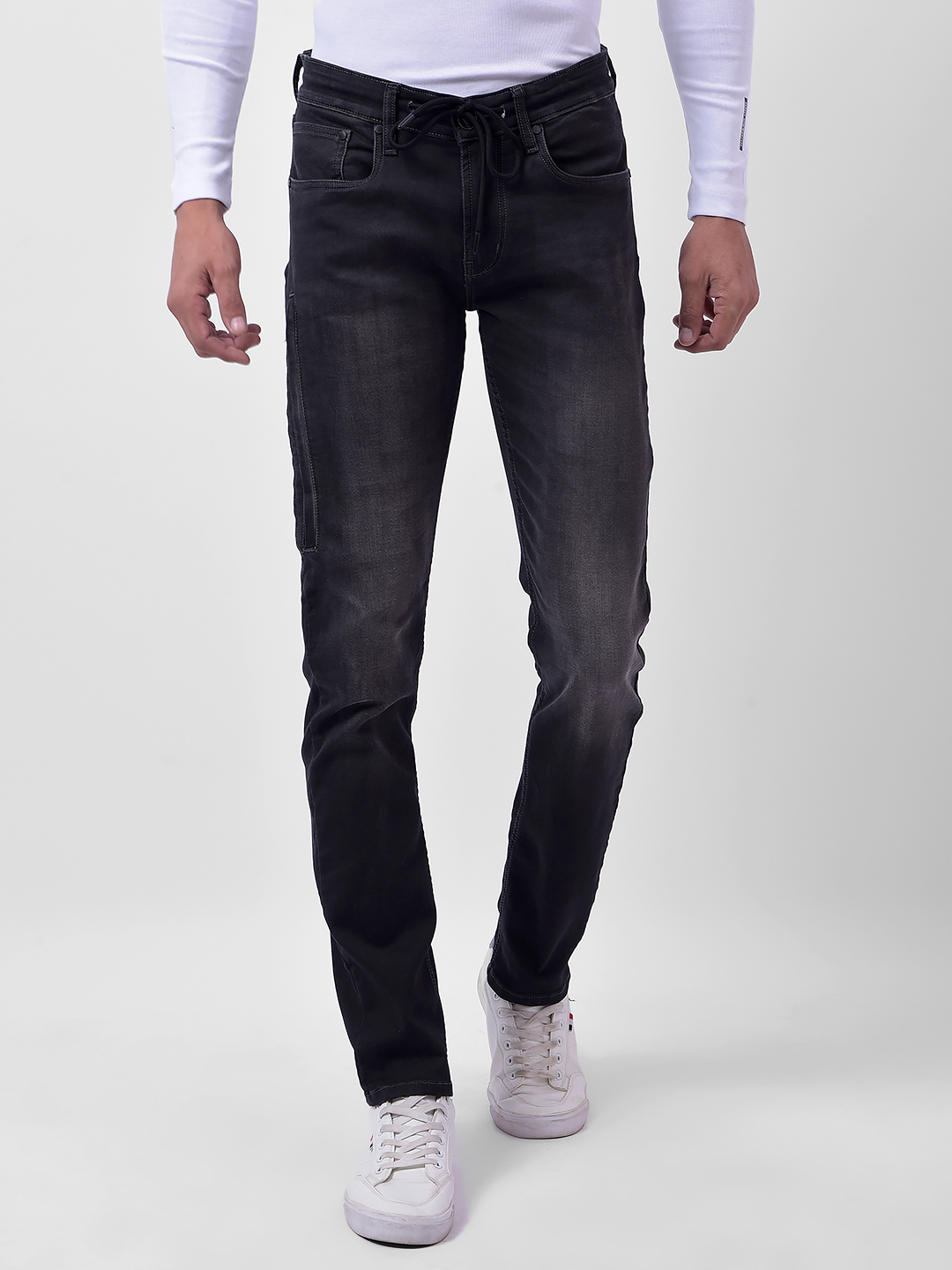 Numero Uno Men Packable Black Skinny Fit Sustainable Jeans